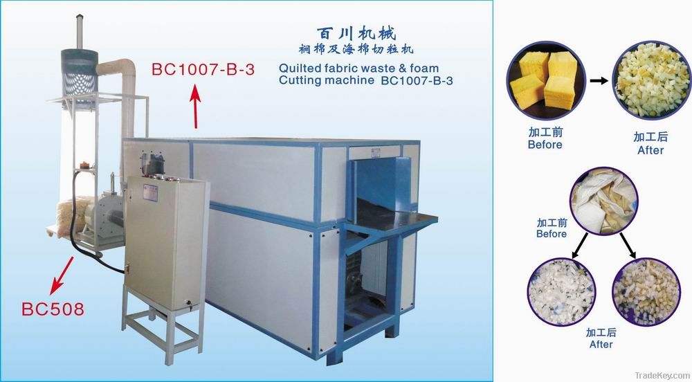 Quilted fabric waste & foam cutting machine