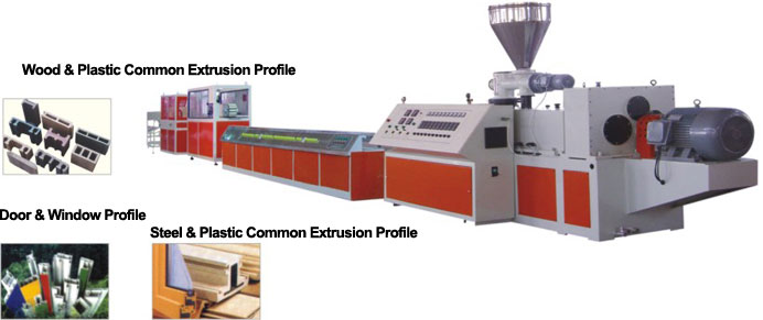 Wood-plastic, profile, plate , pipe extruder production line