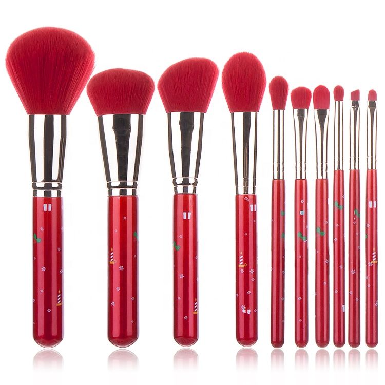 Custom Made Makeup Cosmetic Tools Brush Set Christmas Holidays Makeup Foundation Powder Brushes