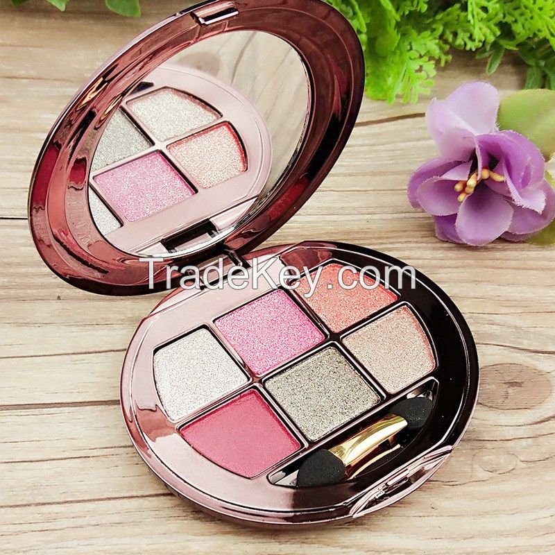 New Product 2021 6 Color Glitter Diamonds Eyeshadow Palette Powder Makeup Eyeshadow Natural Cosmetics Maquillaje With brush