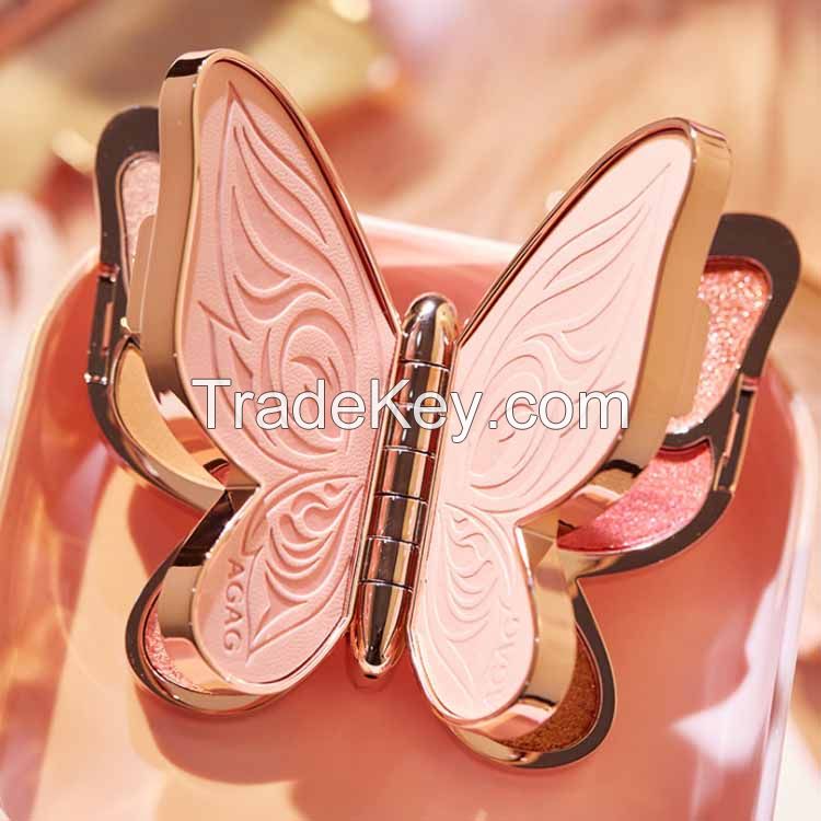 Butterfly eye shadow 6 colors waterproof glitter matte pigmented eyeshadow palette shiny flash powder cute eyes makeup wholesale