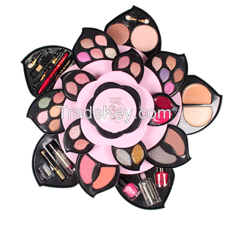 New best-selling pink plum blossom makeup set multi-functional waterproof rotation to create perfect makeup cosmetic case