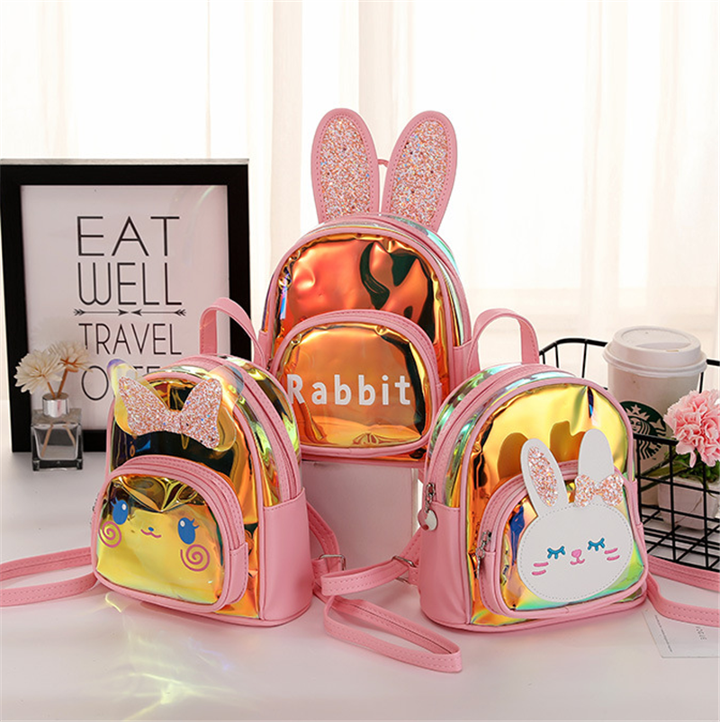 Popular Cute Printing Holographic Pvc Small Mini Backpack School Bag 