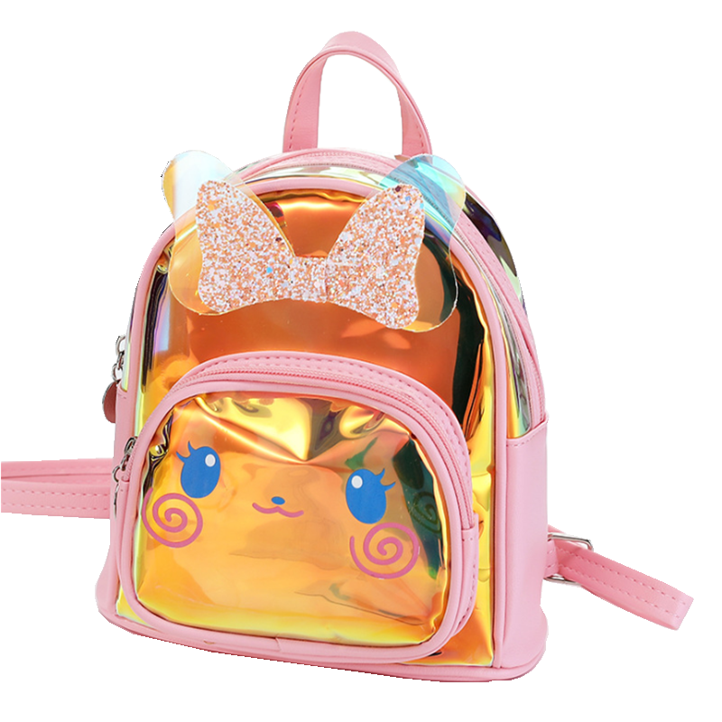 Popular Cute Printing Holographic Pvc Small Mini Backpack School Bag 