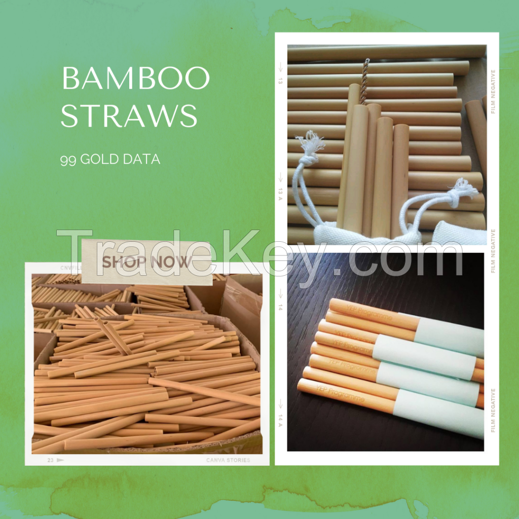 Eco Friendly Natural Bamboo Straws For Drinking 100% Biodegradable Material Straw Made In Vietnam