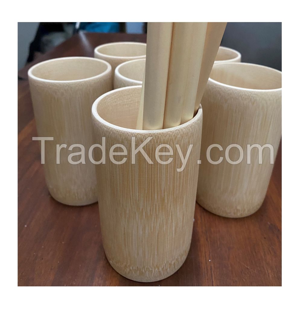 Hot Sale Eco Friendly Reusable Bamboo Cup 100% Natural Biodegradable Bamboo Drinking Water Cup Made In Vietnam