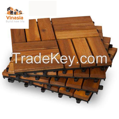 12"x12" Acacia Wood Deck Tiles Vietnam Factory Outdoor Flooring