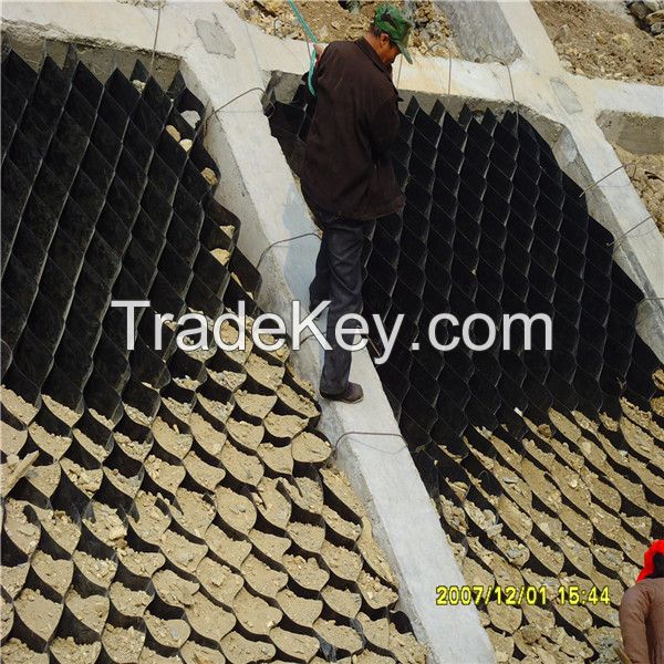 75mm/100mm/150mm/200mm HDPE Geoweb conformed system for Replenishing Earth and Gravel by professional factory price