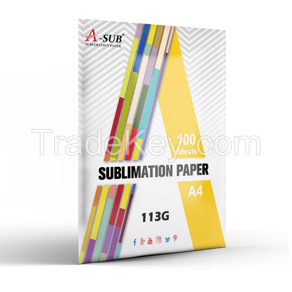 113g A4 Heat Sublimation Heat Transfer Paper  paper for Any Inkjet Printer with Sublimation Ink
