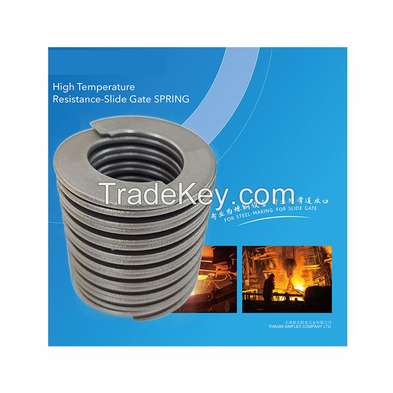 Spiral disc springs for steel-making equipment