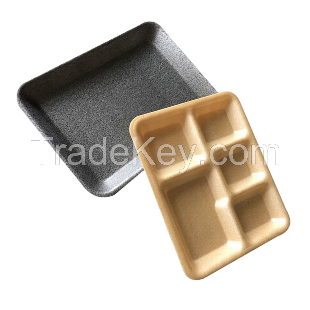 100% Compostable 5 Compartment Foam Containers Lunch Tray