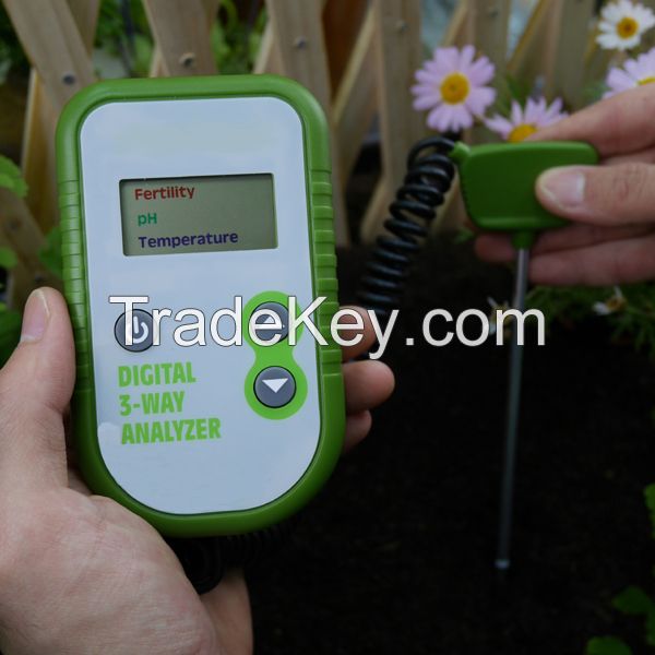 Digital 3 in 1 Soil pH Fertility Temperature Analyzer Meter
