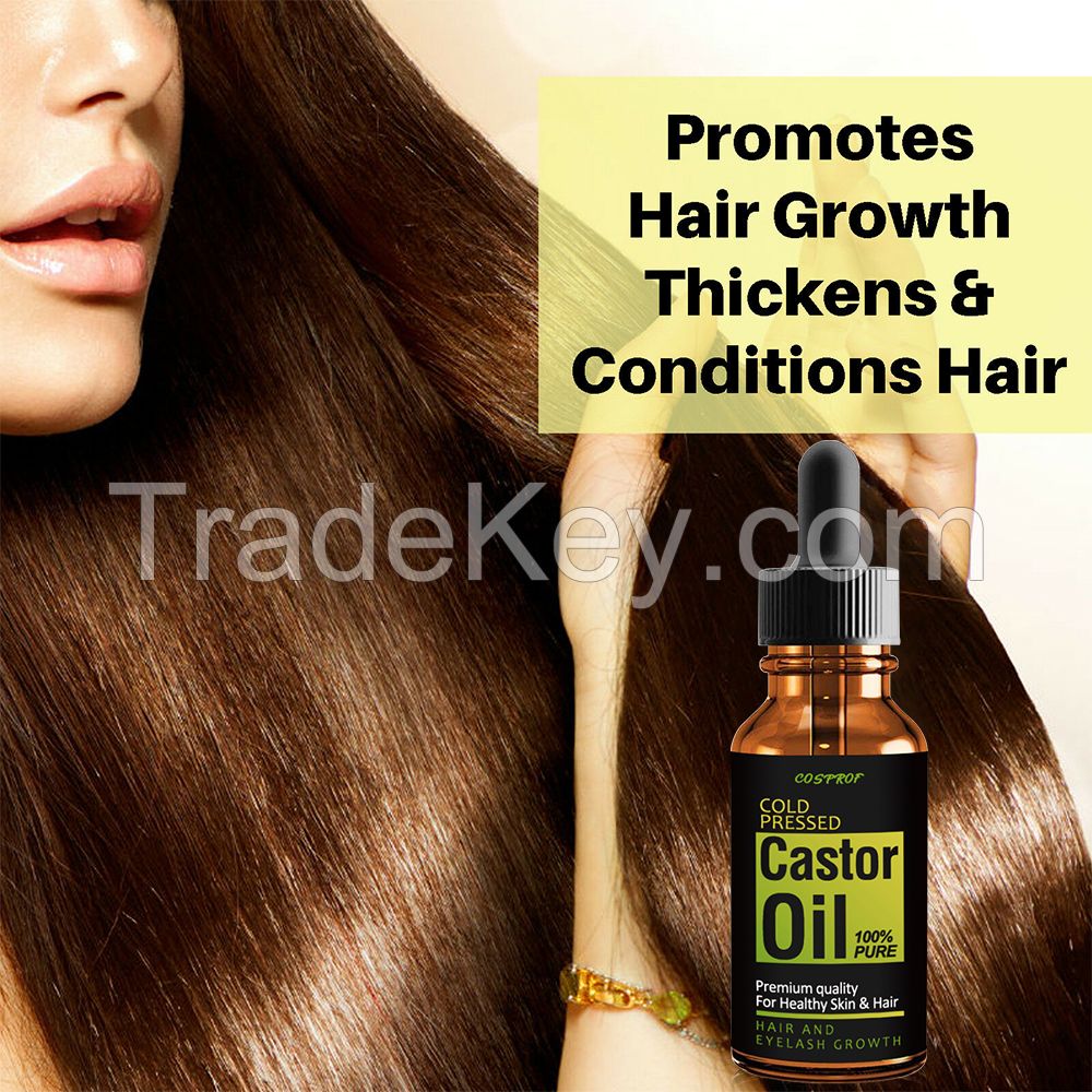 Castor Oil For Hair Growth Treatment Skin Care Eyelashes Eyebrows Loss Hair