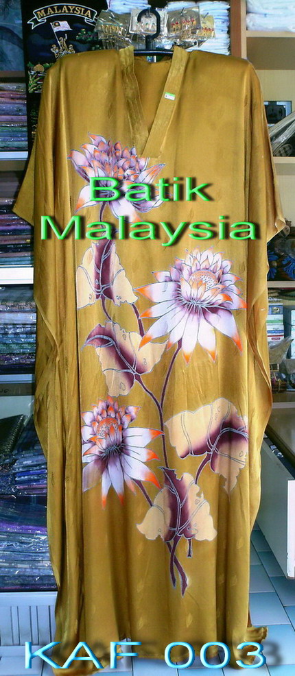 100% Handpainted Malaysia Batik Silk Kaftan