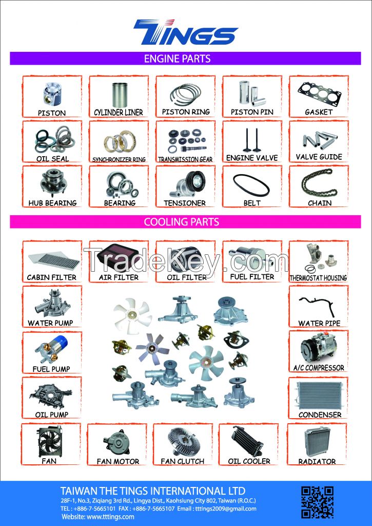 Engine Parts, Cooling Parts, Brake Parts, Suspension Parts