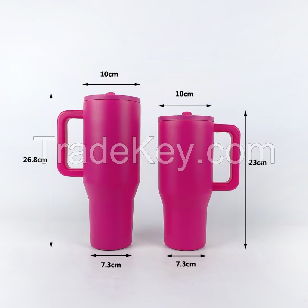 40oz Leakproof Tumbler Stainless Steel Vacuum Insulated with Handle and Flip Straw Lid Custom Logo