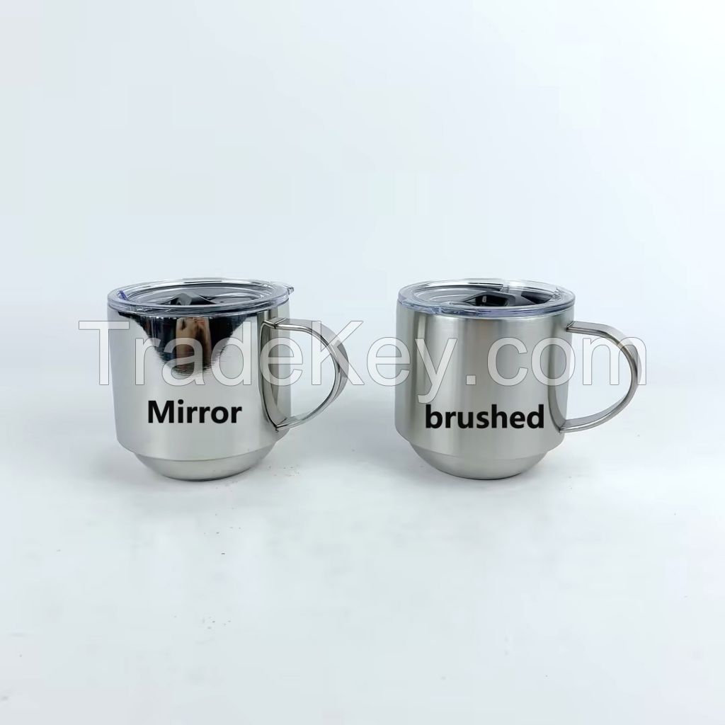 2024 High Quality 12oz 11oz Stainless Steel Coffee Mug with Handle and Slide Lid Vacuum Insulated Cup