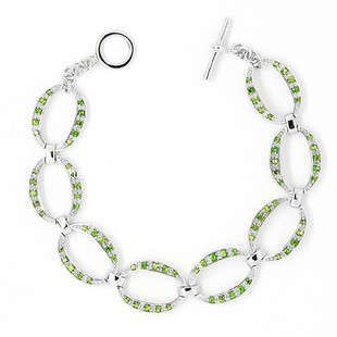 Silver Peridot Fashion Jewelry Bracelet (GB00017)