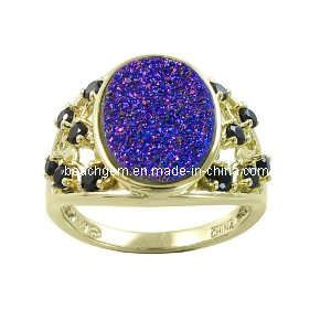 Drusy Ring With Black Spinel (GB01848)