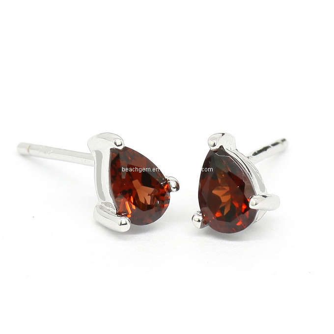 Garnet Fashion Silver Earring