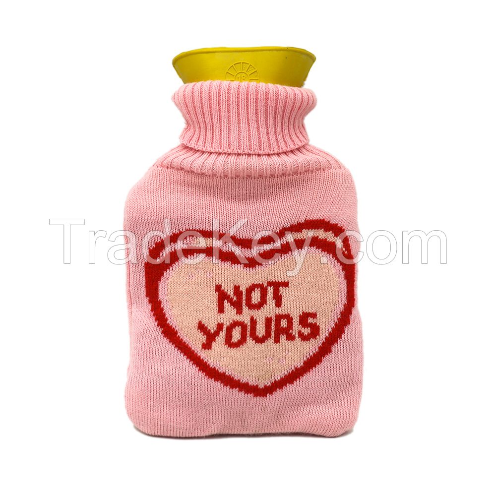 Customized Factory Manufacture OEM Design Full Jacquard Knitting Cotton Or  Acrylic Hot Water Bottle