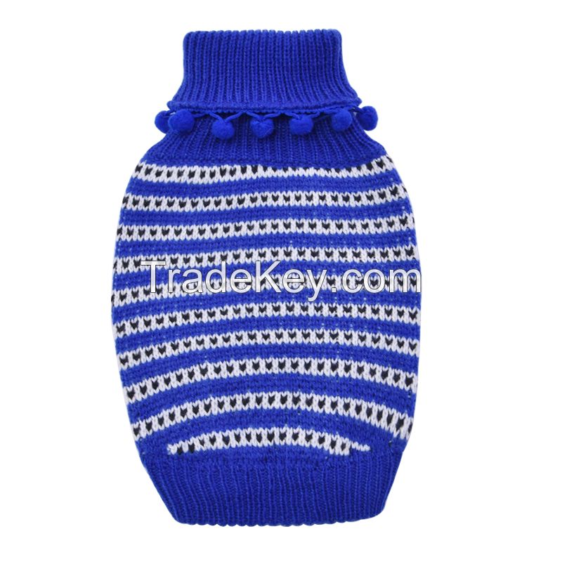 Fashion hight quality new arrival pet sweater custom stripe jacquard pattern  pet apparel accessorie