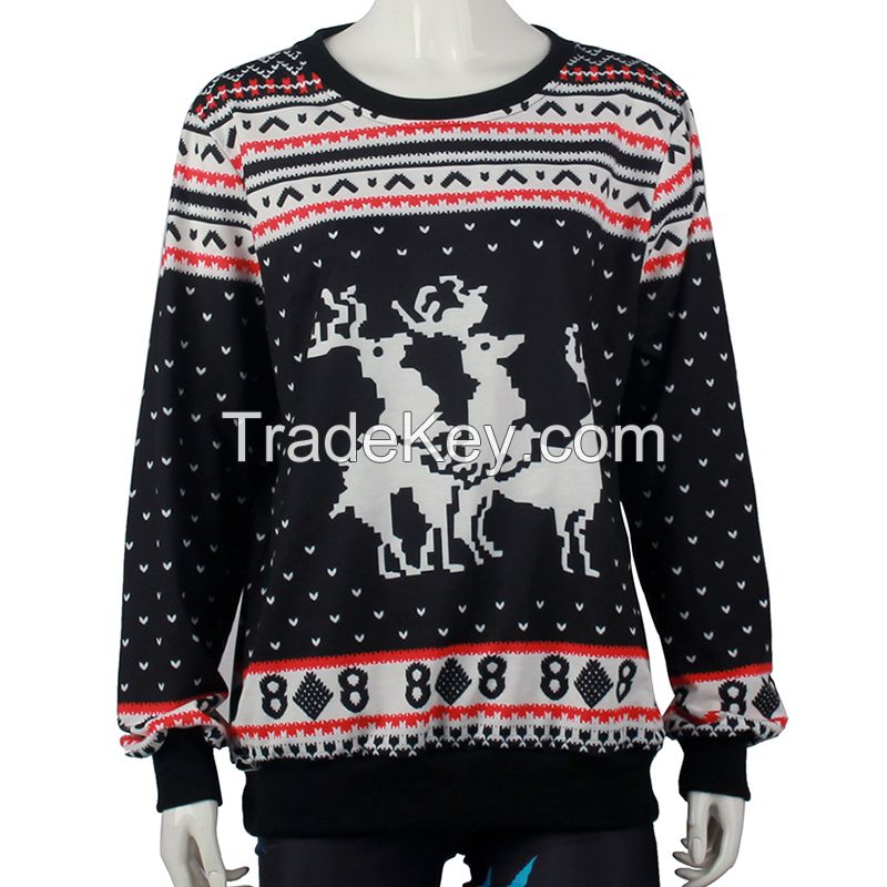 Custom Men High Quality Polyester Printed Pullover Cartoon printing Christmas jumper jumper  Plus si