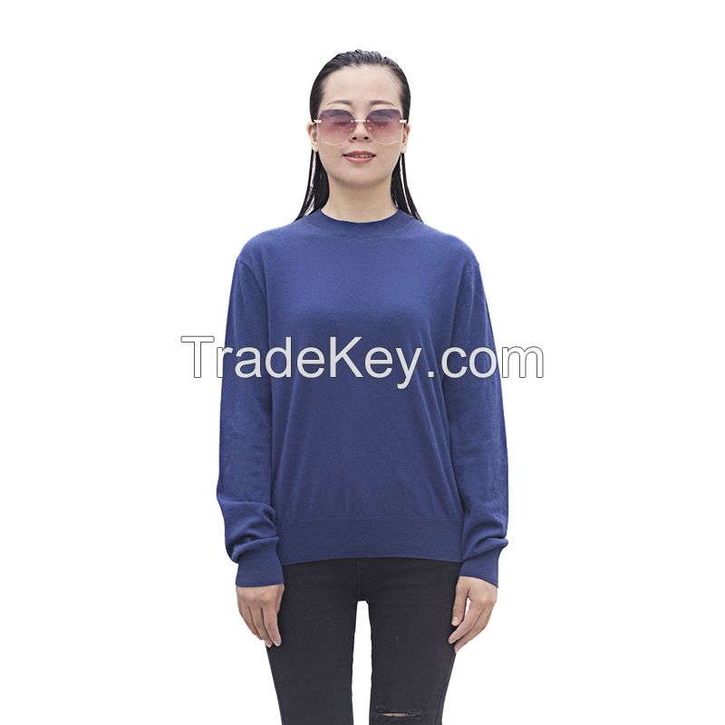 Autumn and winter Women designer sweater knitted tops fashion custom blue pullover plus size women&a