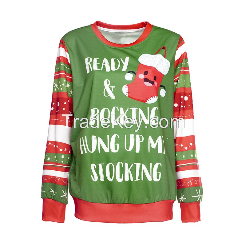 Wholesale custom Womens Funny Ugly Christmas Jumper Party Pullover Cartoon printing design Women&apo