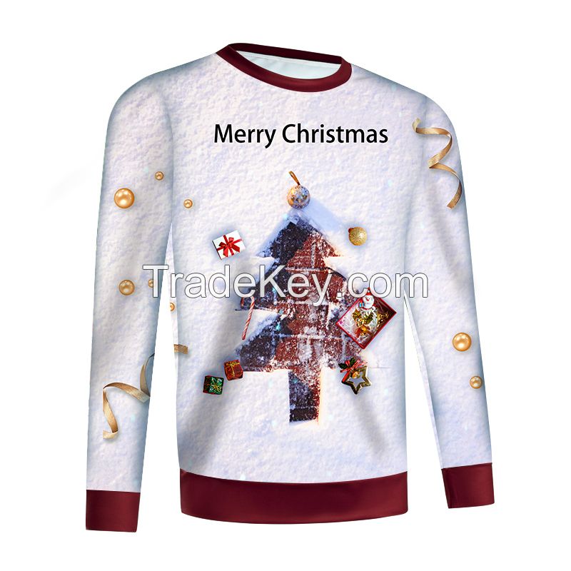 2021 New Christmas clothes Plus size men&apos;s hoodies & sweatshirts OEM Ugly christmas jumpers