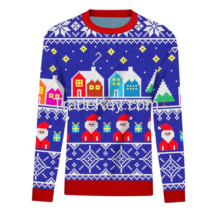 2021 New Design unisex Fashion Sweater Custom Print Christmas Sweaters Women and Men
