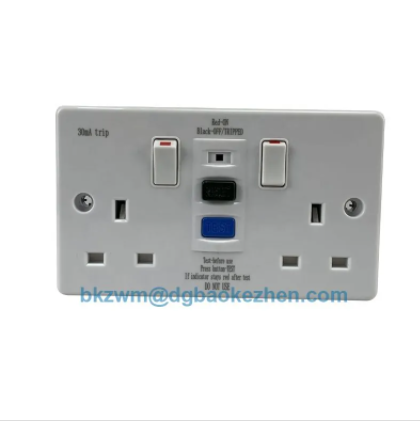 â€‹Double Plastic RCD socket with switch