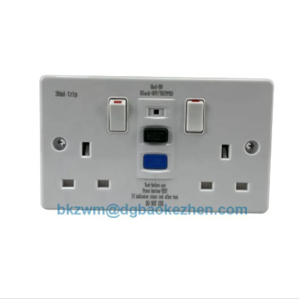 &acirc;€‹Double Plastic RCD socket with switch