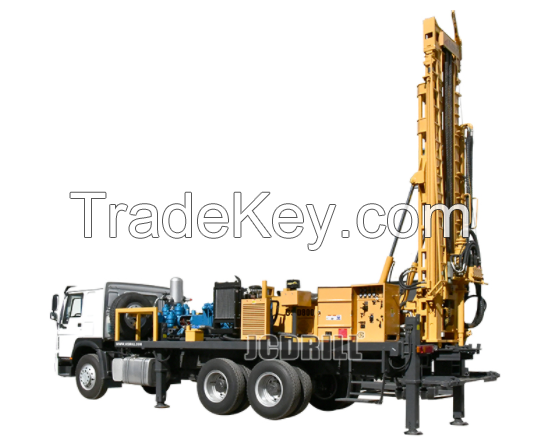 Borehole Truck Water Well Drill Machine with Air Compressor for Sale