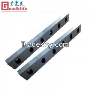 Straight cutting blade for cut to length line