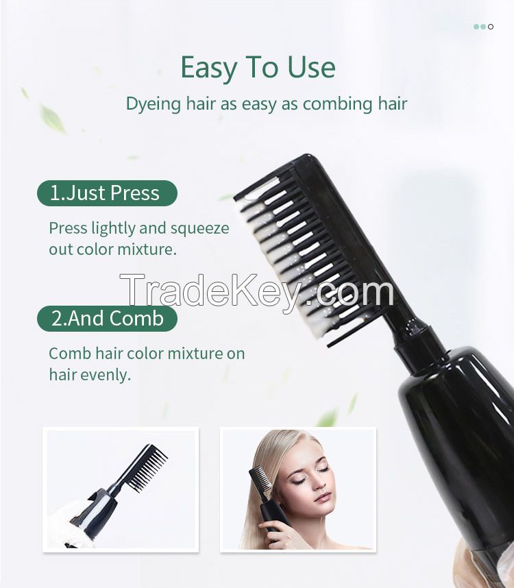 Hair color cream, easy hair color comb for men and women with herbs ingredients, 14 colors