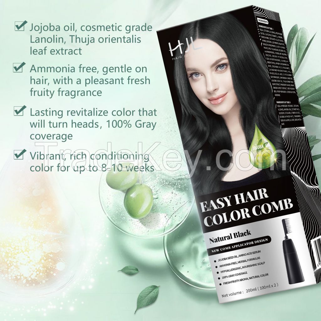 Hair color dye, easy hair color comb for men and women with herbs ingredients