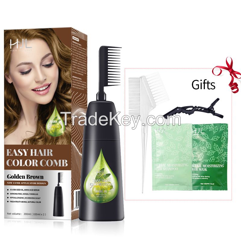 Hair color cream hair color comb for men and women with herbs ingredients