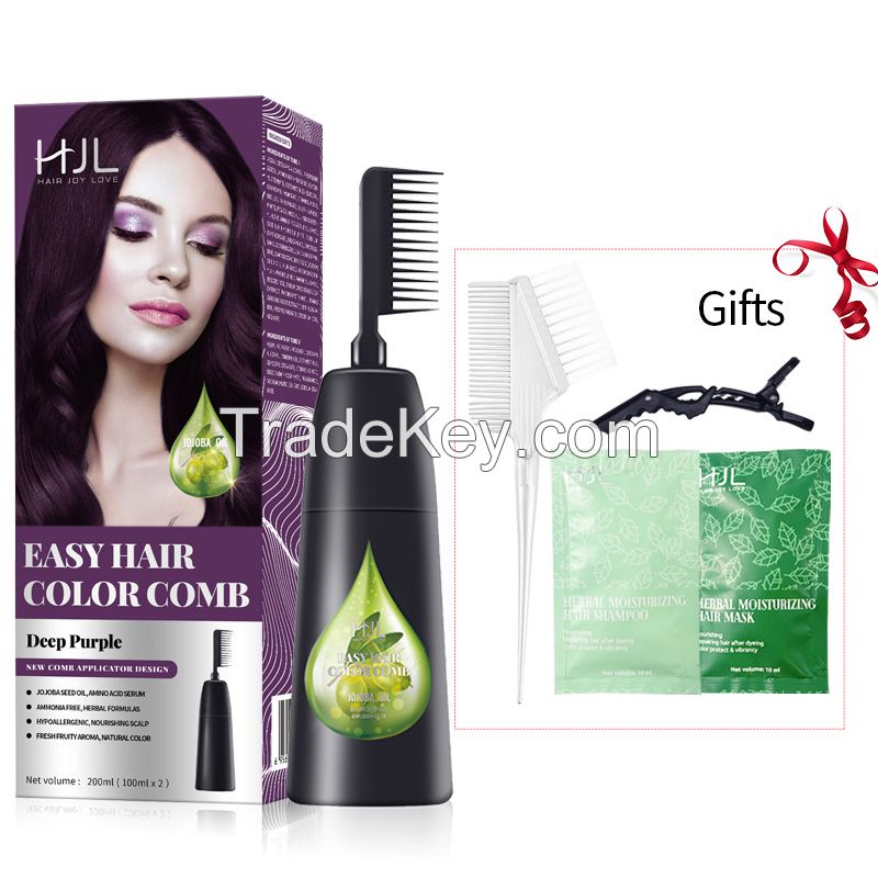 Herbs hair dye hair coloring cream hair color comb for men and women