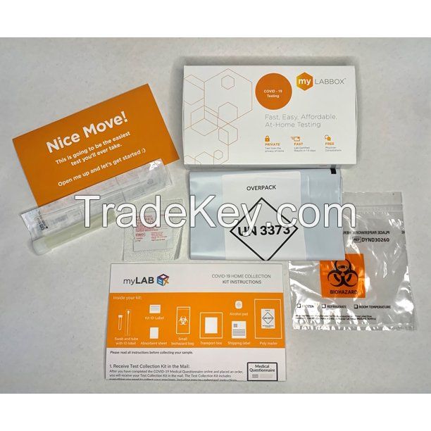 COVID-19 + Flu At-Home Test Kit, Nasal Swab Sample, STANDARD Shipping, by myLAB Box