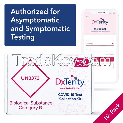 (10-PACK) DxTerity SARS-CoV-2 RT PCR CE Test - COVID-19 At-Home Collection Kit