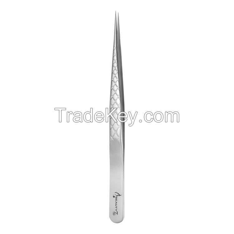 Silver Eyelash Extension Tweezers Set 3-pcs Stainless Steel Lash Tweezers