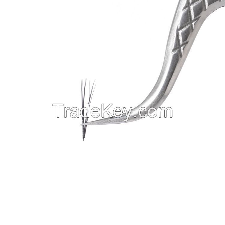 Silver Eyelash Tweezers Stainless Steel Tweezers S Shape