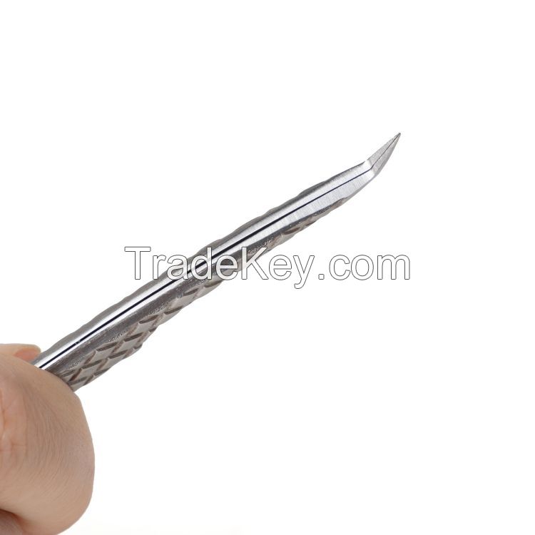 Eyelash Tweezers L Shape Silver Stainless Steel Tweezers