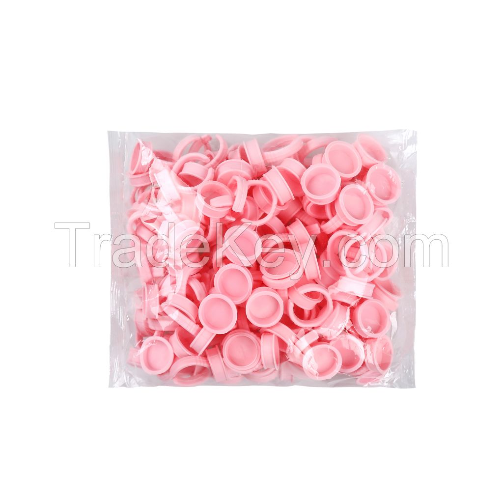 Pink Plastic Lash Glue Rings 100pcs