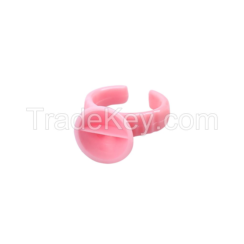 Disposable Eyelash Glue Rings Pink Lash Glue Holder