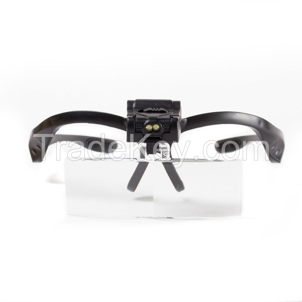 LED Eyelash Magnifying Glasses with 5 interchangeable Lenses