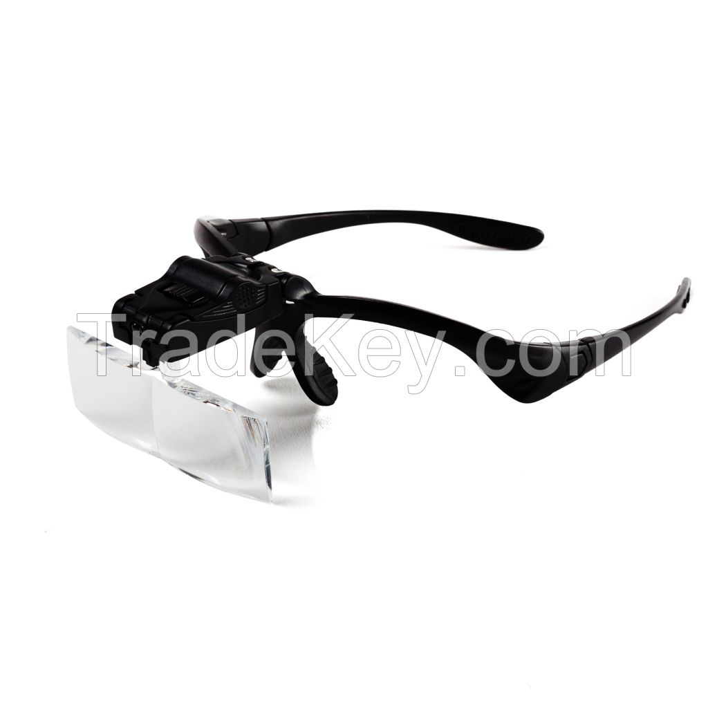 LED Eyelash Magnifying Glasses with 5 interchangeable Lenses