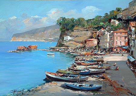 Marina of Sorrento seascape oil paintings italian coast