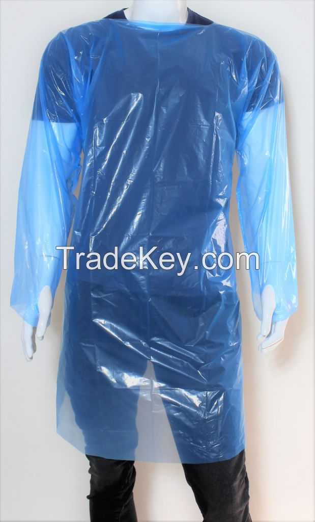 LDPE / PE polyethylene Dispoable Gown thumbhole
